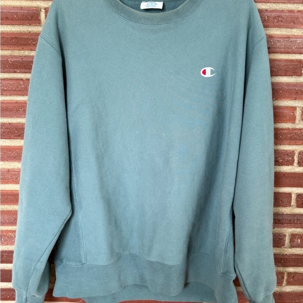 Vintage Champion Reverse Weave Crewneck Men's Blue/Gray Sweatshirt